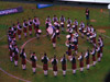 Aerial view of the band at the World Championships 2010, as displayed live on the huge screens above the grandstands