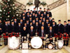 The Field Marshal Montgomery Pipe Band at Stormont, with all the trophies from 2011’s undefeated Grand Slam season