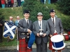 Richard and Gordon pictured with Eddie McVeigh, president of the RSPBA (Northern Ireland Branch), in Drumahoe in 1992