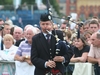 Pipe Major Richard Parkes MBE in final tuning at the World Pipe Band Championships