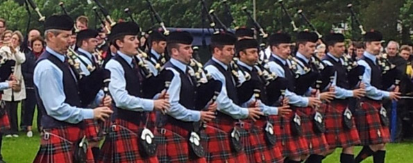 FMM pipers marching into the circle at Ballina